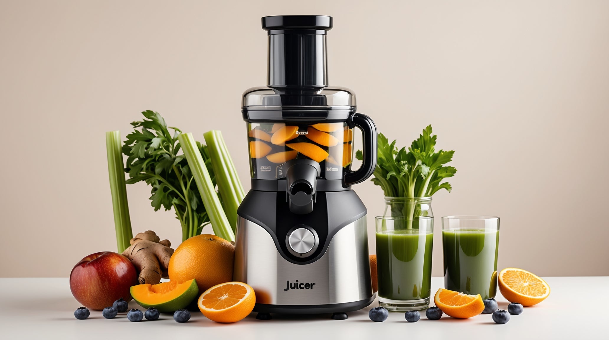 Slow Masticating Juicer – 5.8" Whole-Fruit Chute, 400W Cold Press